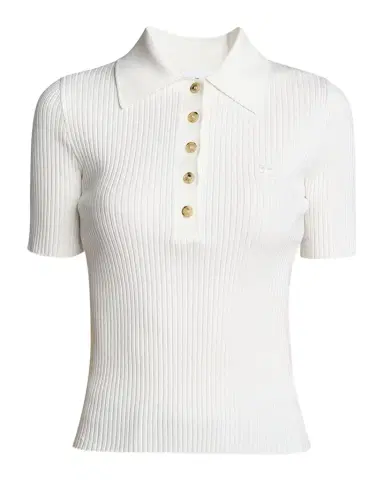 Courrèges Collared Rib-Knit Polo Top | Thumbnail 1