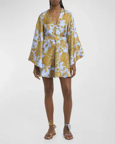 La DoubleJ Magnifico Long-Sleeve Silk Mini Dress | Thumbnail 2 La DoubleJ Magnifico Long-Sleeve Silk Mini Dress | Thumbnail 2