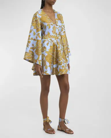 La DoubleJ Magnifico Long-Sleeve Silk Mini Dress | Thumbnail 3 La DoubleJ Magnifico Long-Sleeve Silk Mini Dress | Thumbnail 3