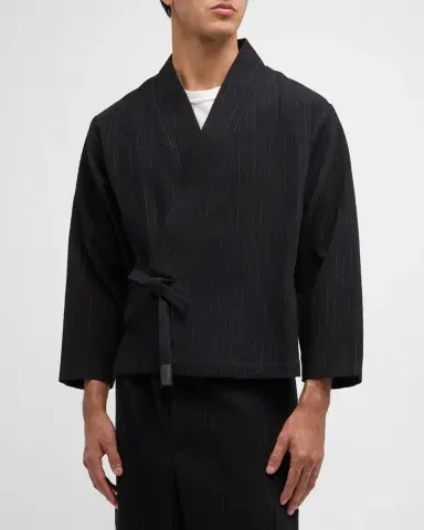 Kenzo Men 's Striped Kimono Jacket | Thumbnail 4