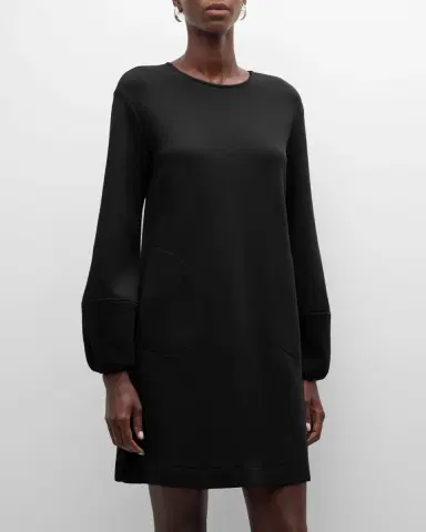 Emporio Armani Blouson-Sleeve Double Jersey Mini Dress | Thumbnail 3