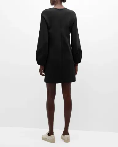 Emporio Armani Blouson-Sleeve Double Jersey Mini Dress | Thumbnail 4
