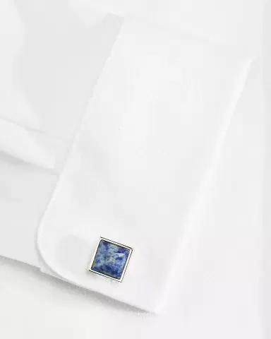 Link Up Men 's Square Blue Stone Cufflinks | Thumbnail 3