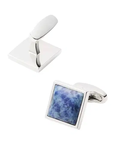 Link Up Men 's Square Blue Stone Cufflinks | Thumbnail 1