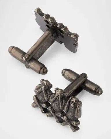 Link Up Men 's Three Wise Monkeys Cufflinks | Thumbnail 4