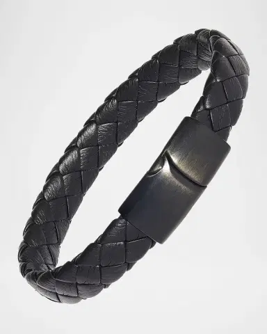 Link Up Men's Braided Leather Bracelet | Thumbnail 3