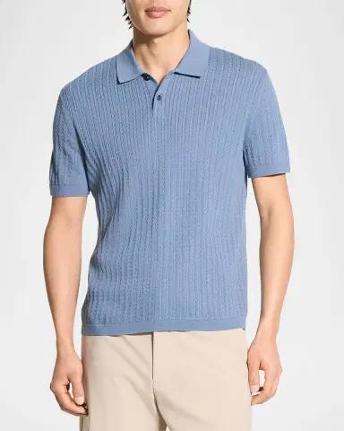 Theory Men's Cable-Knit Polo Sweater | Thumbnail 3 Theory Men's Cable-Knit Polo Sweater | Thumbnail 3