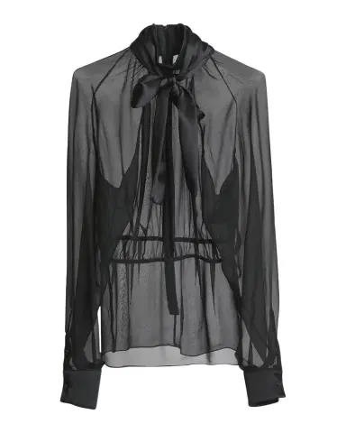 Dolce & Gabbana Satin Neck-Bow Long-Sleeve Chiffon Top | Thumbnail 1 Dolce & Gabbana Satin Neck-Bow Long-Sleeve Chiffon Top | Thumbnail 1