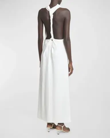 Proenza Schouler Selena Backless Twist Back Matte Viscose Crepe Dress | Thumbnail 4