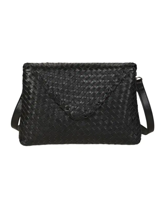 Rafe Jamie Envelope Woven Leather Clutch Bag