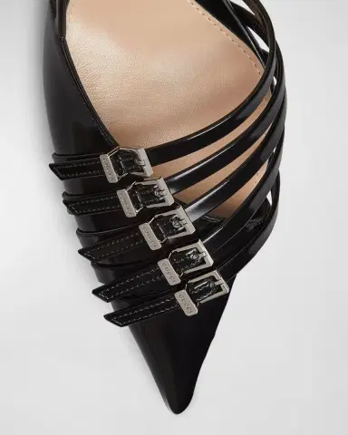 Gucci Regent Leather Buckles Slingback Pumps | Thumbnail 5