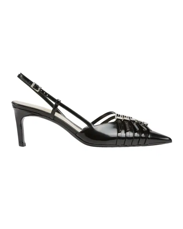Gucci Regent Leather Buckles Slingback Pumps