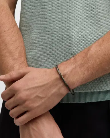 Link Up Men's Stainless Steel Cable Bracelet | Thumbnail 2