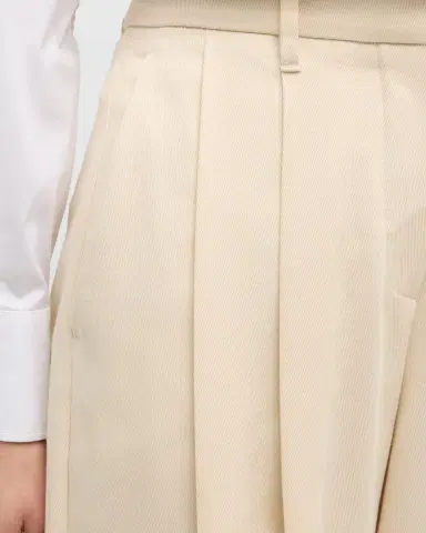 Brunello Cucinelli High-Rise Pleated Cotton-Twill Straight-Leg Trousers | Thumbnail 5