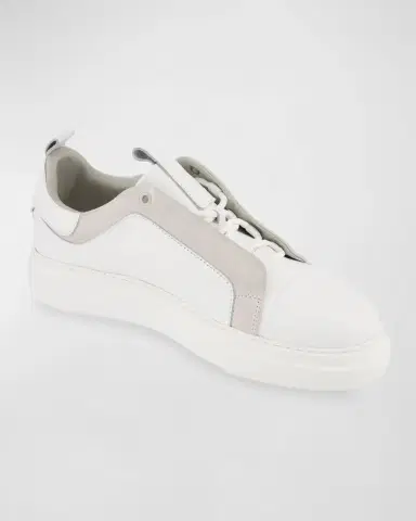 Karl Lagerfeld Paris Men's Leather and Suede Karl Head Low-Top Sneakers | Thumbnail 3 Karl Lagerfeld Paris Men's Leather and Suede Karl Head Low-Top Sneakers | Thumbnail 3
