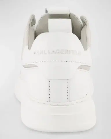 Karl Lagerfeld Paris Men's Leather and Suede Karl Head Low-Top Sneakers | Thumbnail 4 Karl Lagerfeld Paris Men's Leather and Suede Karl Head Low-Top Sneakers | Thumbnail 4