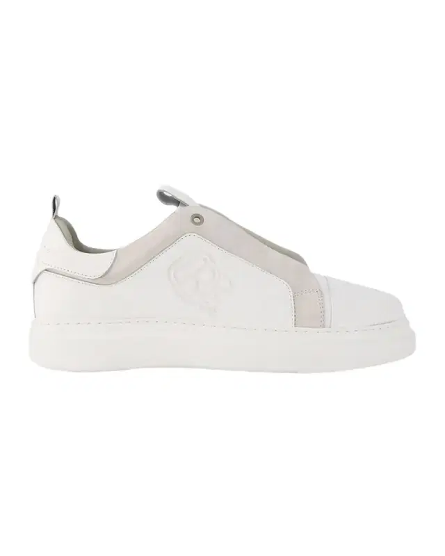 Men's Leather and Suede Karl Head Low-Top Sneakers