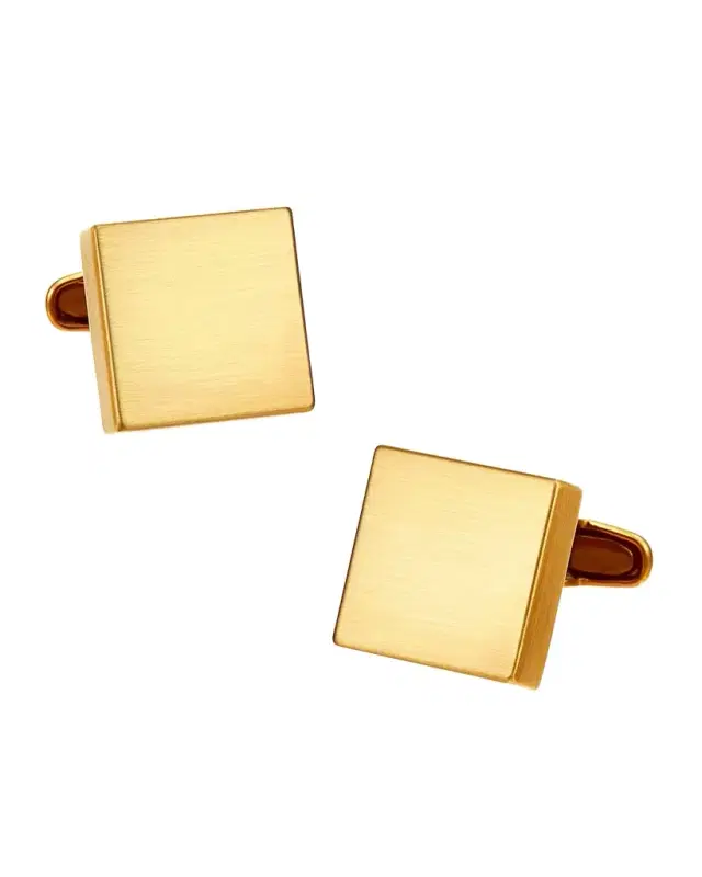 Men 's Square Brushed Gold-Tone Cufflinks
