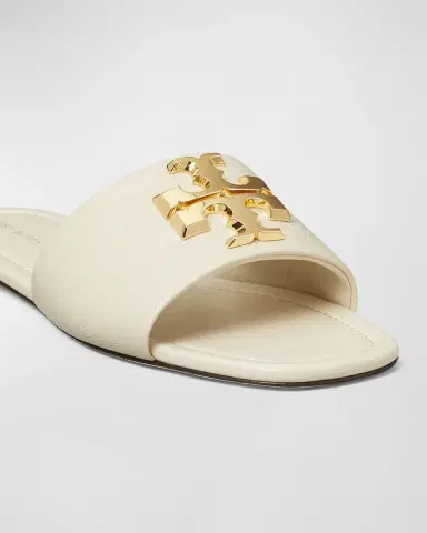 Tory Burch Eleanor Leather Medallion Flat Slide Sandals | Thumbnail 3 Tory Burch Eleanor Leather Medallion Flat Slide Sandals | Thumbnail 3