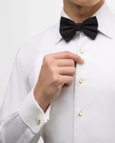 Link Up Men 's Classic Round Mother-Of-Pearl Cufflink Stud Set | Thumbnail 5