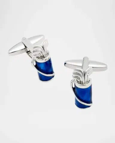 Link Up Men 's Enamel Golf Bag Cufflinks | Thumbnail 2
