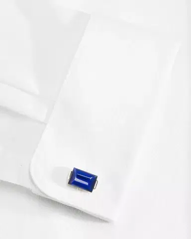 Link Up Men's Curve Rectangle Lapis Cufflinks | Thumbnail 2 Link Up Men's Curve Rectangle Lapis Cufflinks | Thumbnail 2