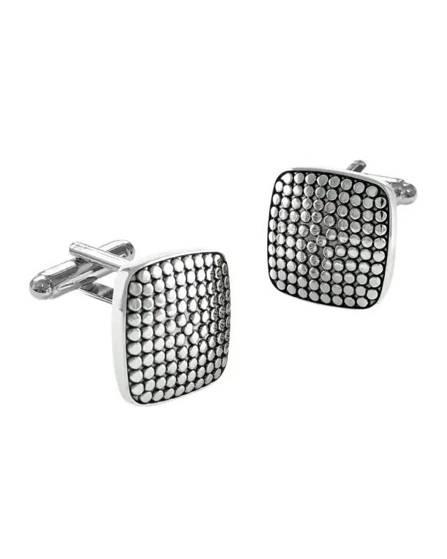 Men 's Dotted Soft Square Cufflinks