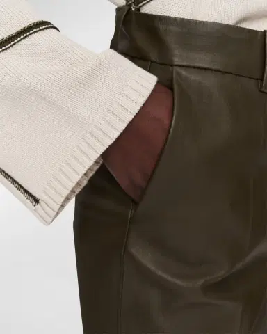 Joseph Coleman Cropped Stretch Leather Pants | Thumbnail 4 Joseph Coleman Cropped Stretch Leather Pants | Thumbnail 4