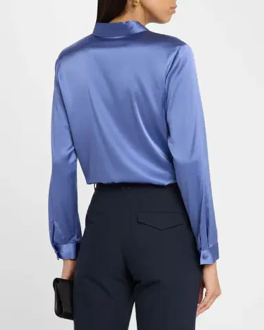 Emporio Armani Button-Down Shiny Silk Blouse | Thumbnail 2 Emporio Armani Button-Down Shiny Silk Blouse | Thumbnail 2