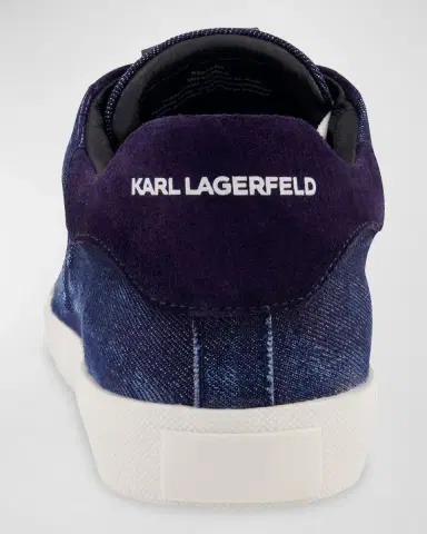 Karl Lagerfeld Paris Men's Denim Side Logo Low-Top Sneakers | Thumbnail 2