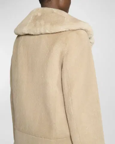 Saint Laurent Manteau Double-Breasted Faux Fur Jacket | Thumbnail 5
