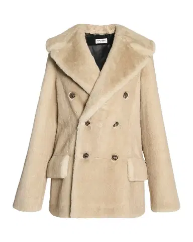 Saint Laurent Manteau Double-Breasted Faux Fur Jacket | Thumbnail 1