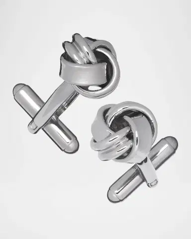 Link Up Men 's Silvertone Knot Cufflinks | Thumbnail 3