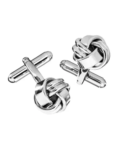 Link Up Men 's Silvertone Knot Cufflinks | Thumbnail 1