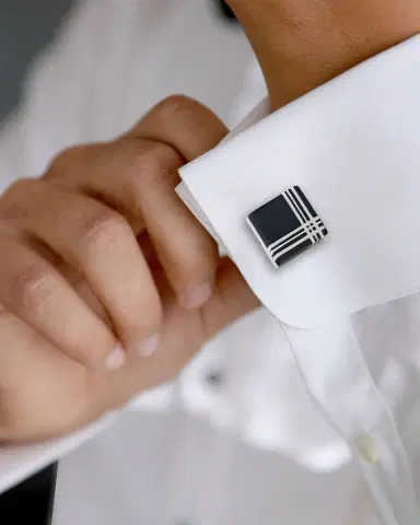 Link Up Men 's Square Enamel Plaid Cufflinks | Thumbnail 2