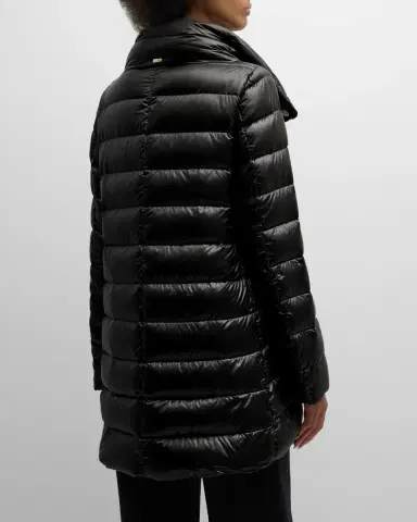 Herno Amelia Water-Resistant Ultralight Nylon A-Line Puffer Jacket | Thumbnail 6 Herno Amelia Water-Resistant Ultralight Nylon A-Line Puffer Jacket | Thumbnail 6