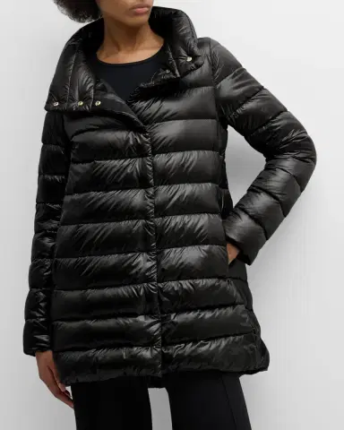 Herno Amelia Water-Resistant Ultralight Nylon A-Line Puffer Jacket | Thumbnail 7 Herno Amelia Water-Resistant Ultralight Nylon A-Line Puffer Jacket | Thumbnail 7