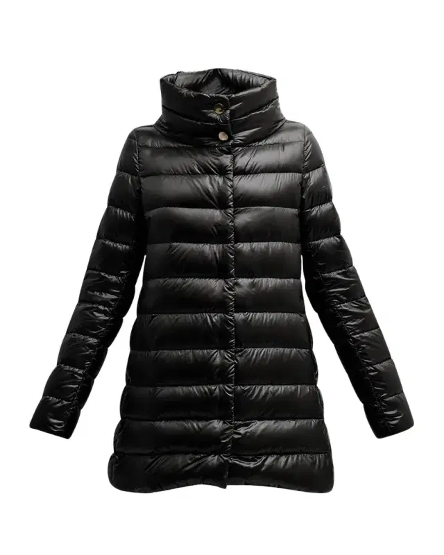 Amelia Water-Resistant Ultralight Nylon A-Line Puffer Jacket