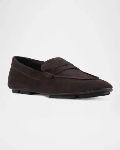 Giorgio Armani Men's Suede Driver Penny Loafers | Thumbnail 2 Giorgio Armani Men's Suede Driver Penny Loafers | Thumbnail 2