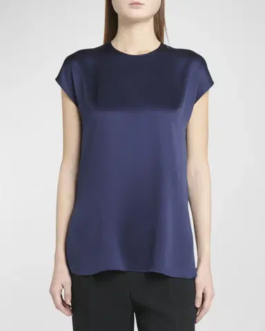 Giorgio Armani Cap-Sleeve Silk Blouse | Thumbnail 3
