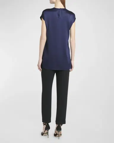 Giorgio Armani Cap-Sleeve Silk Blouse | Thumbnail 5