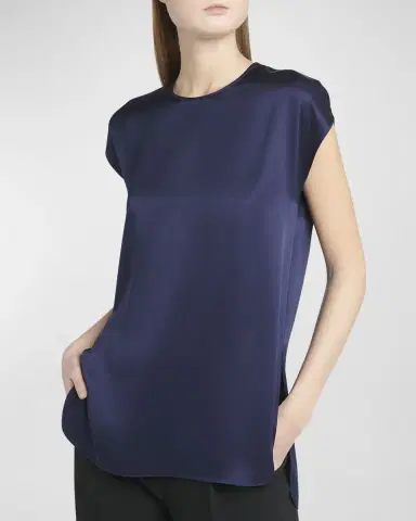 Giorgio Armani Cap-Sleeve Silk Blouse | Thumbnail 6