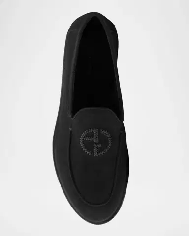 Giorgio Armani Men's Suede Logo Slip-On Loafers | Thumbnail 3 Giorgio Armani Men's Suede Logo Slip-On Loafers | Thumbnail 3