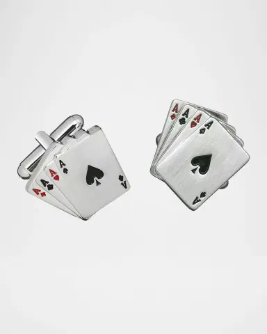 Link Up Men 's Aces Wild Poker Card Cufflinks | Thumbnail 2