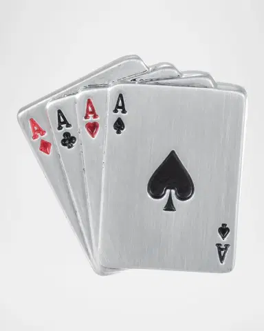 Link Up Men 's Aces Wild Poker Card Cufflinks | Thumbnail 3