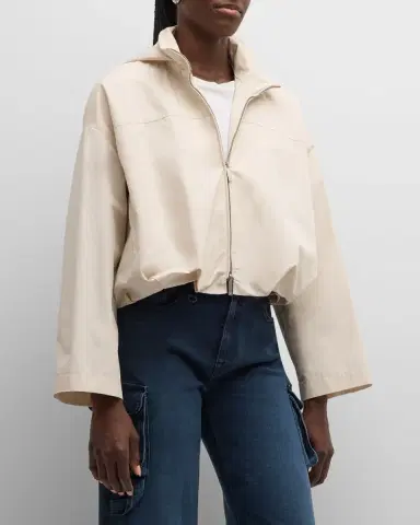 Emporio Armani Cropped Technical Cotton Windbreaker | Thumbnail 4 Emporio Armani Cropped Technical Cotton Windbreaker | Thumbnail 4