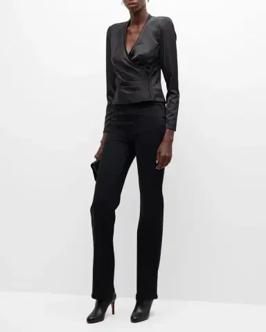 Emporio Armani Pleated Crossover Blouse | Thumbnail 2