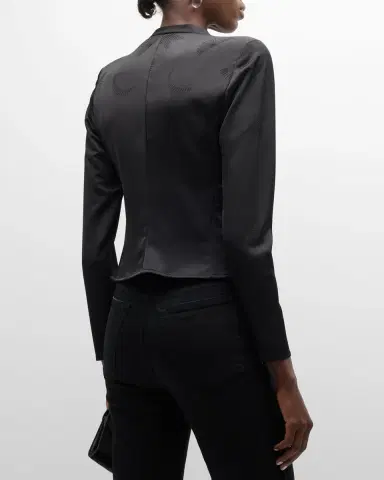 Emporio Armani Pleated Crossover Blouse | Thumbnail 3
