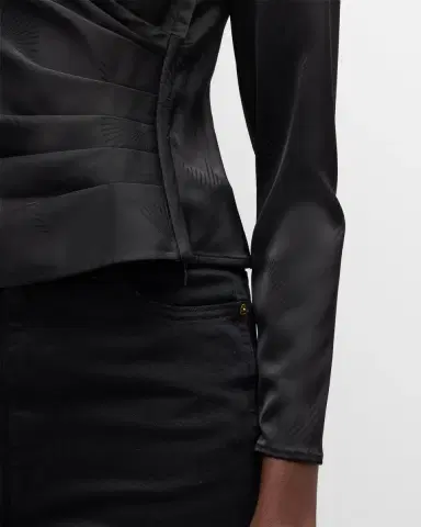 Emporio Armani Pleated Crossover Blouse | Thumbnail 5