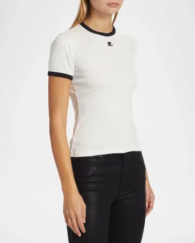 Courrèges Signature Contrast T-Shirt | Thumbnail 3